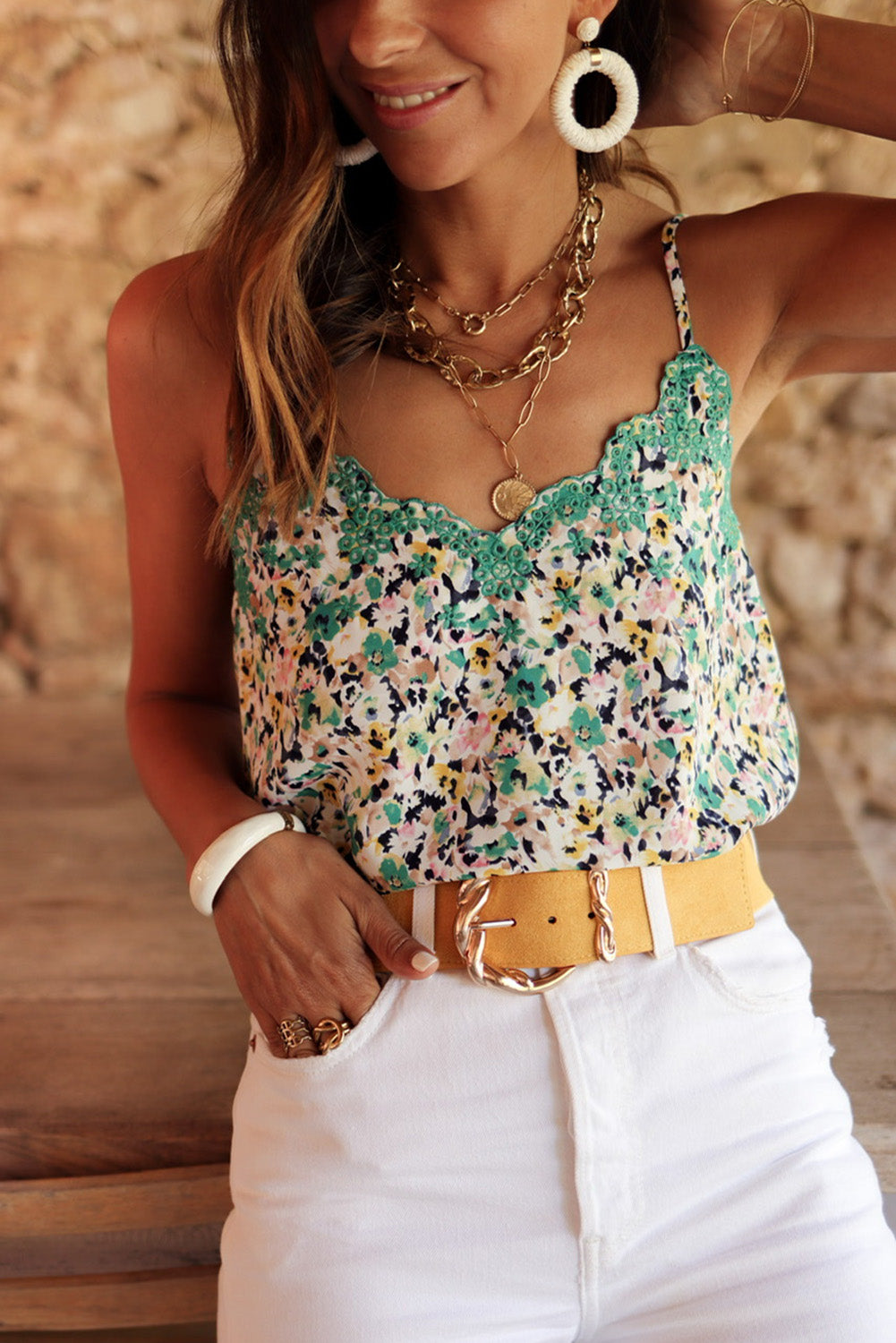 Floral Embroidered Cami Top