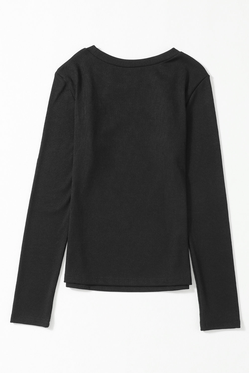 Ribbed Cut Out Long Sleeve Top