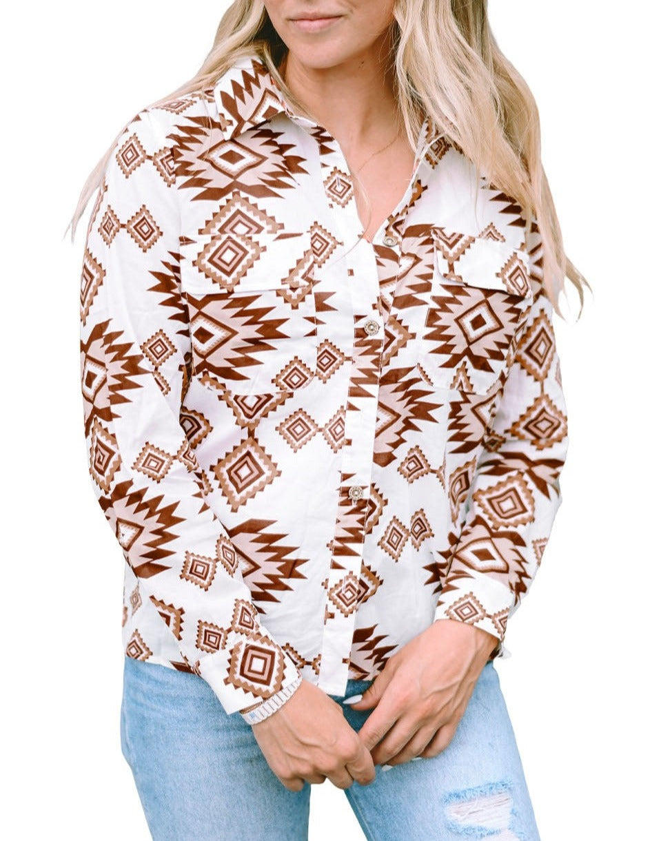 Aztec Flap Pocket Buttoned Shirt