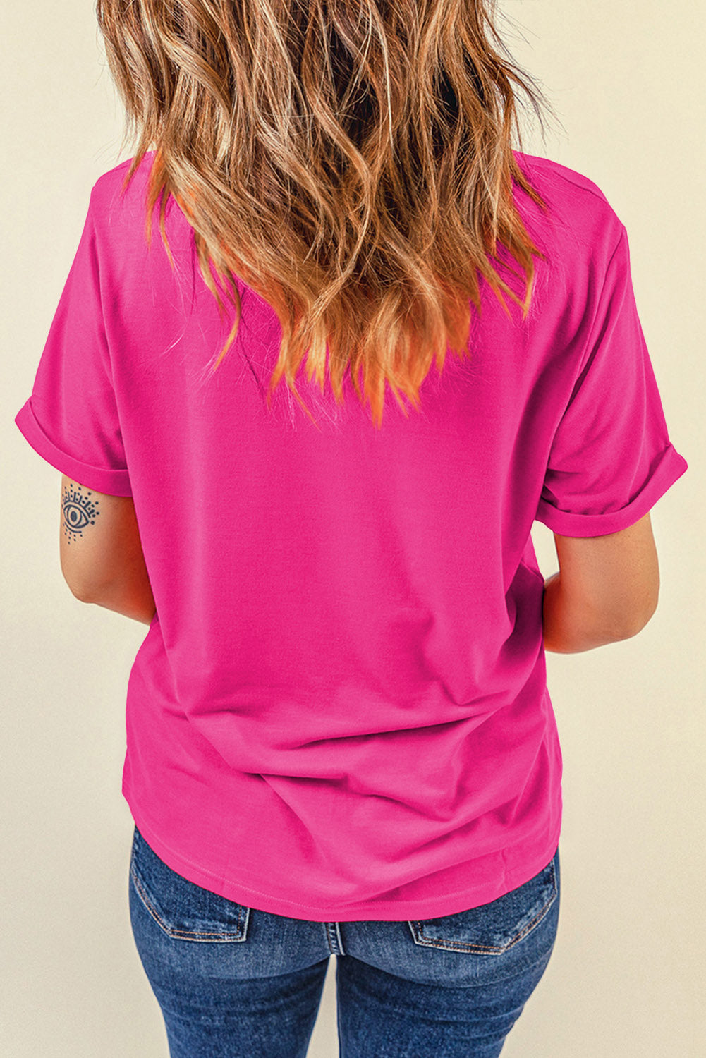 Solid Short Sleeve Crew Neck Tee