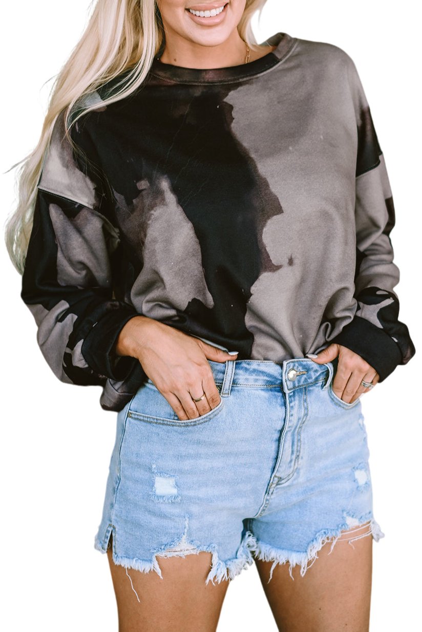 Tie-Dye Round Neck Sweatshirt