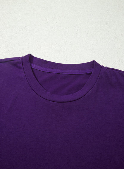 Solid Short Sleeve Crew Neck Tee