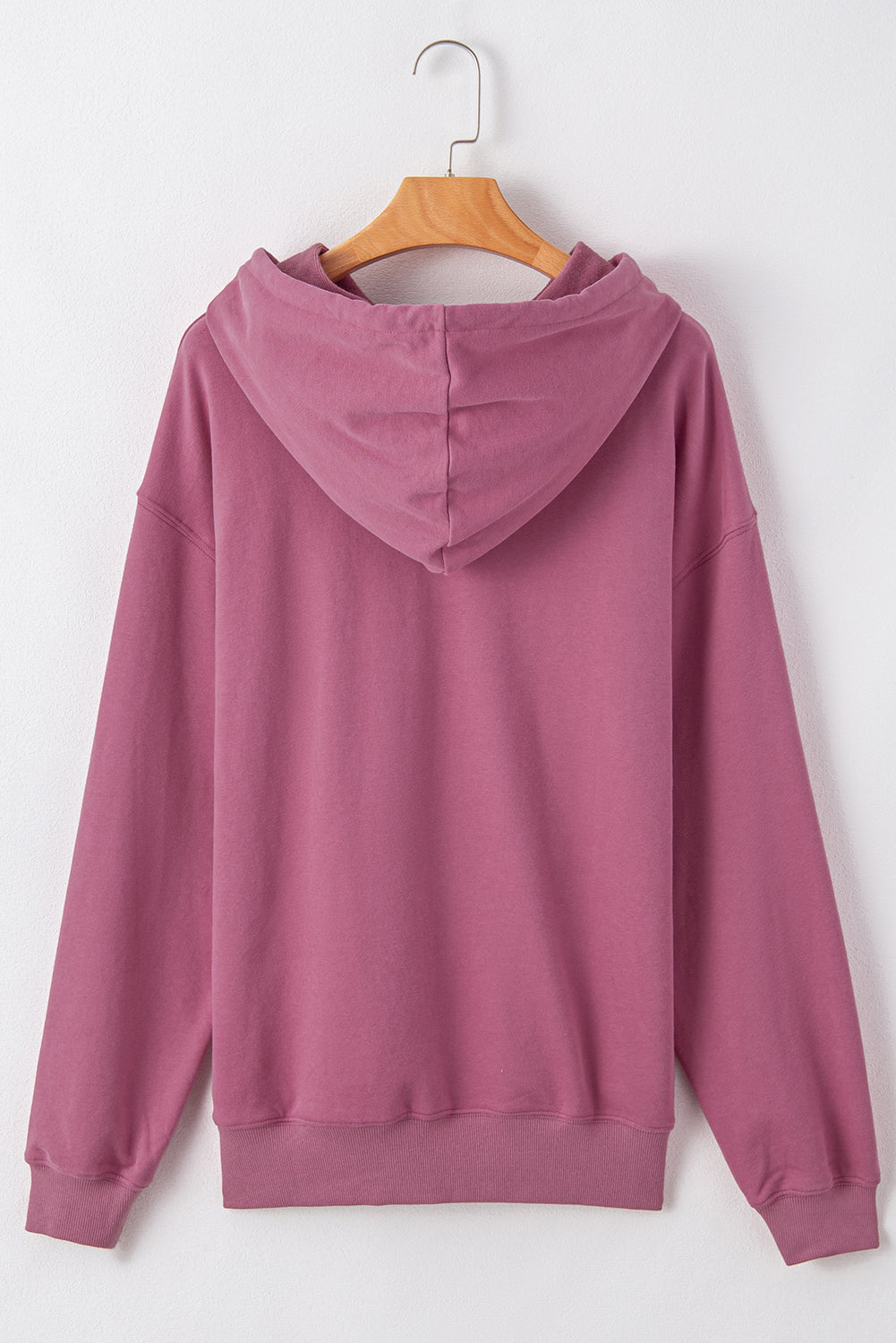 Solid Kangaroo Pocket Drawstring Hoodie