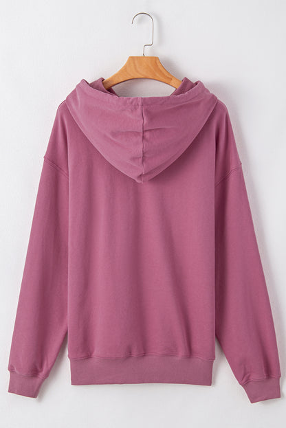 Solid Kangaroo Pocket Drawstring Hoodie