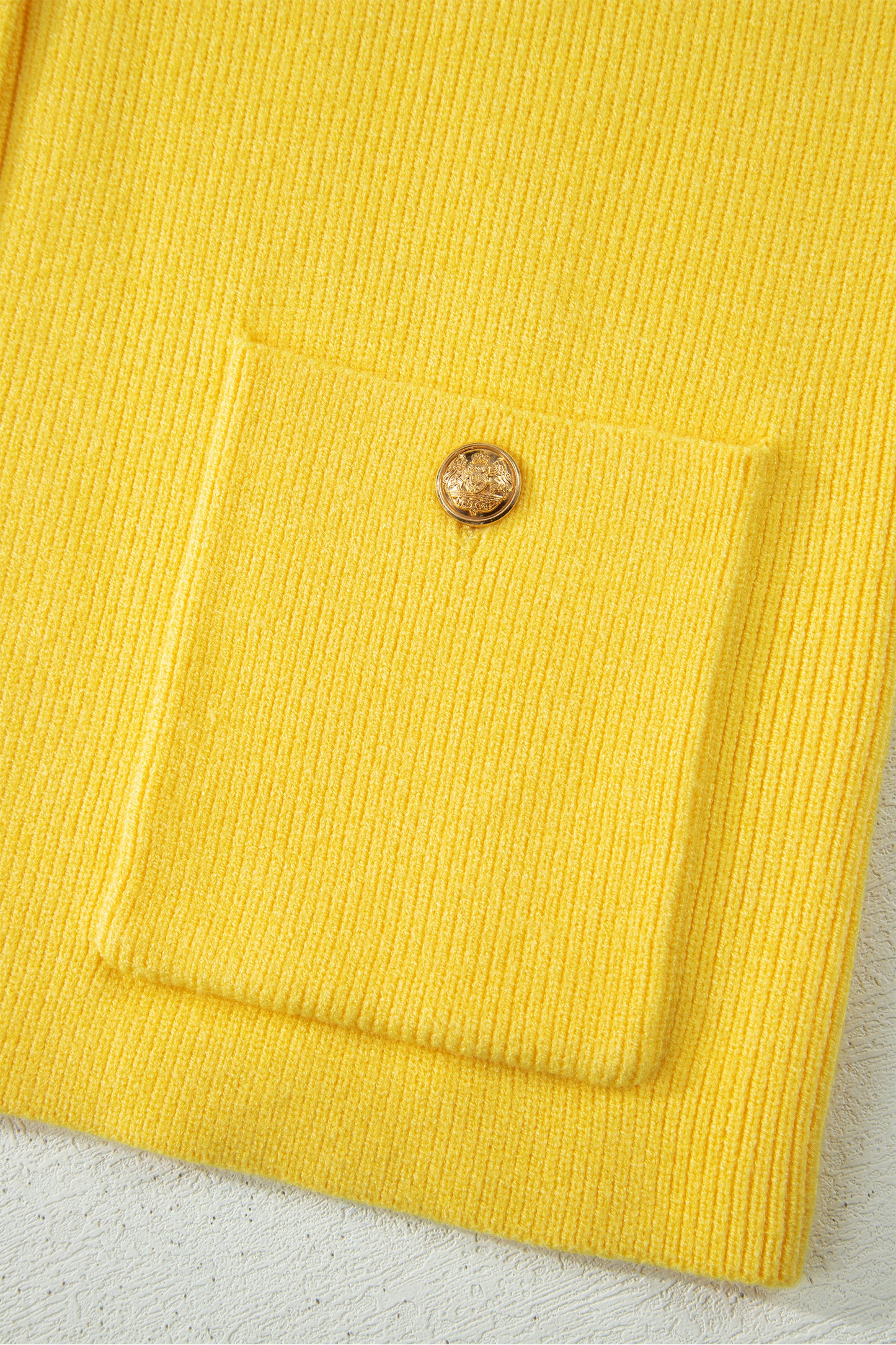 Solid Knit Sleeveless Button Front Pocketed Sweater