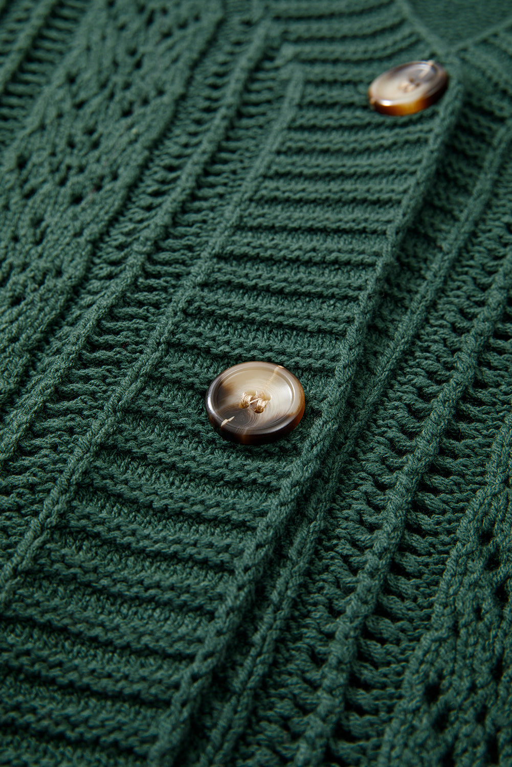 Hollowed Knit Buttoned Sweater Cardigan