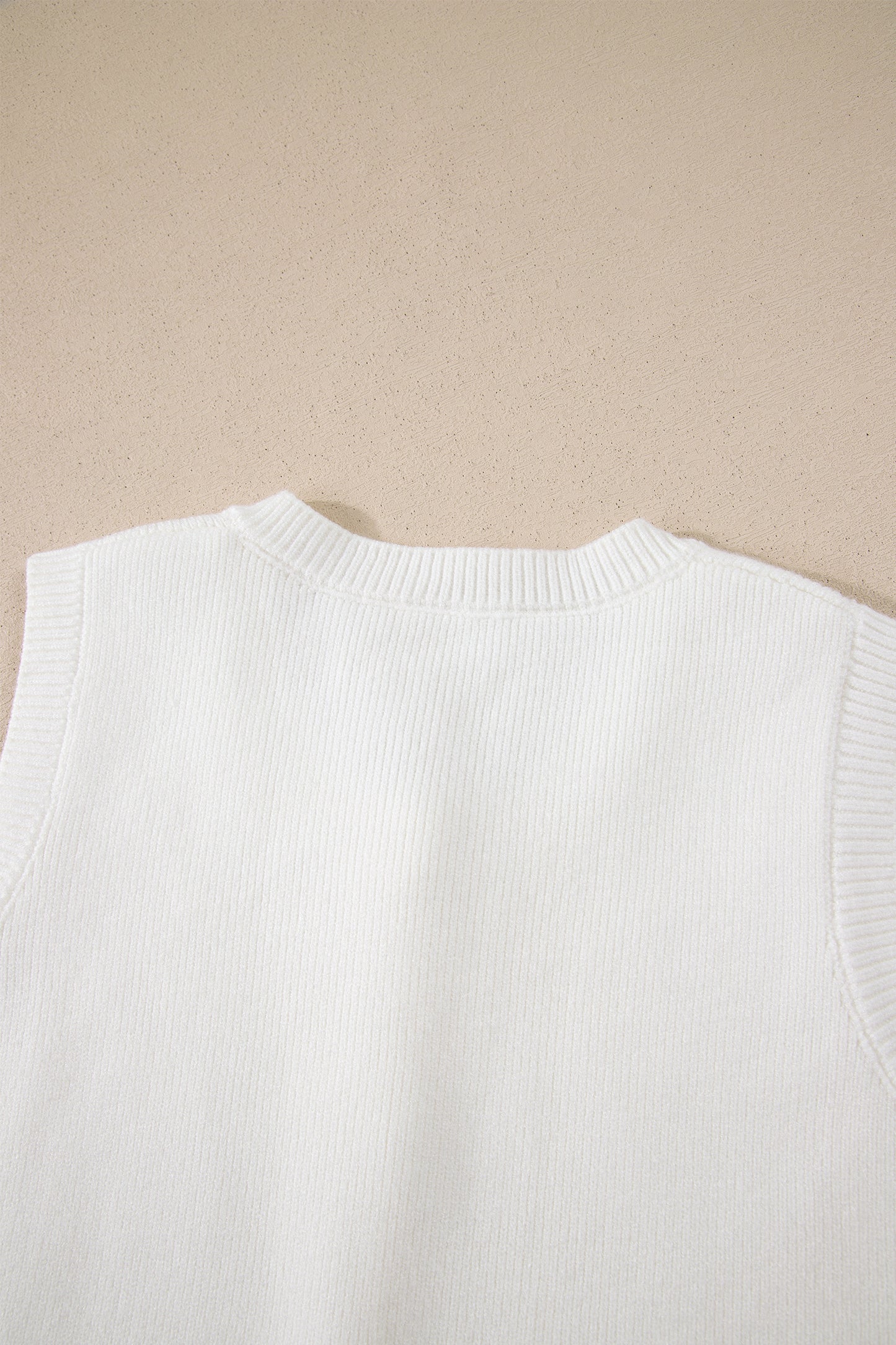 Solid Knit Sleeveless Button Front Pocketed Sweater