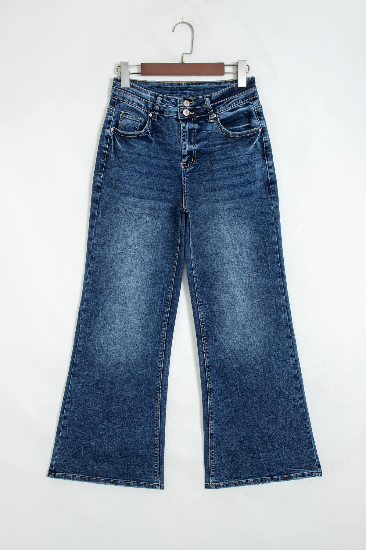 Acid Wash Denim High Waist Flare Jeans