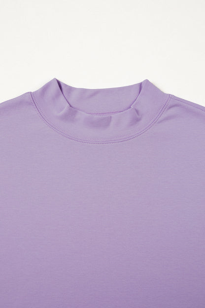 Oversized Solid Color High Neck Tee