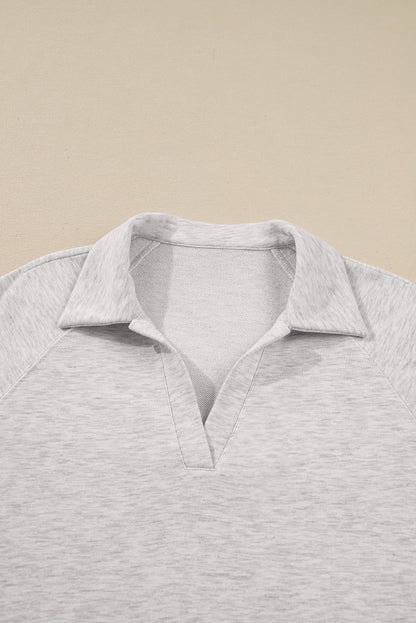 Solid V-Neck Pullover and Drawstring Sweatpants Set