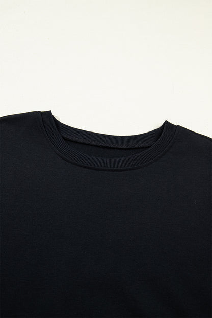 Solid Drop Shoulder Long Sleeve Top