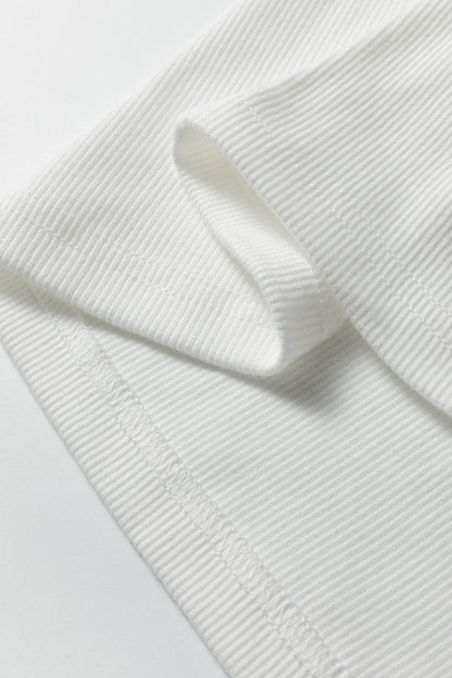 Stripe Patchwork Buttoned V-Neck Ribbed Knit Top