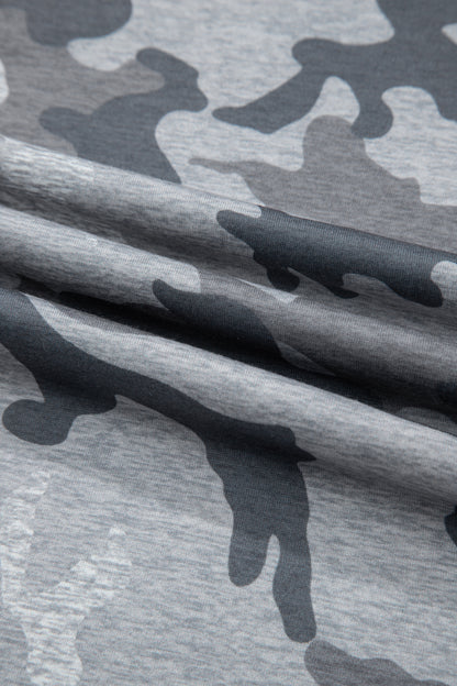 Camo Short Sleeve Round Neck T-Shirt