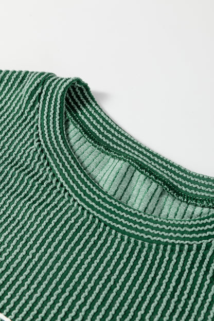 Christmas Merry Corded Knit Long Sleeve Top