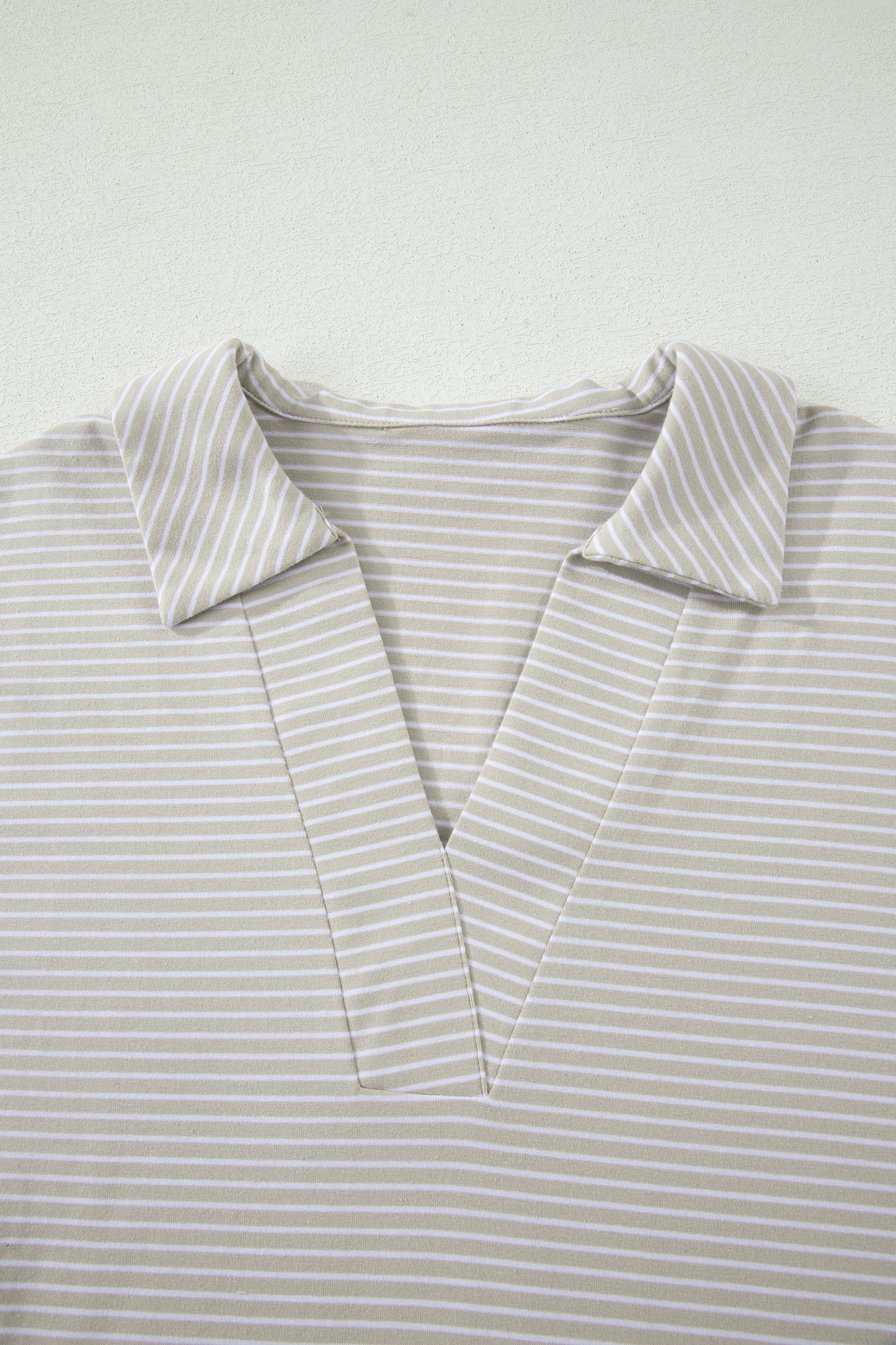 Stripe Dolman Sleeve Polo Shirt & Drawstring Shorts Set