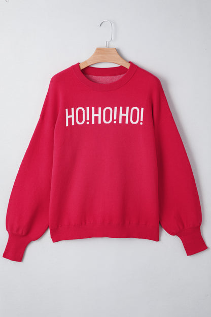 Ho Ho Ho Merry Christmas Drop Shoulder Sweater