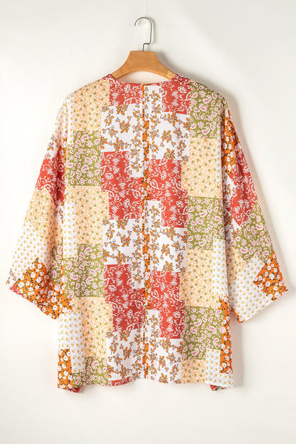 Boho Floral Patchwork Kimono