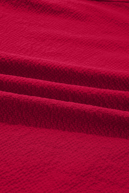 Leopard Contrast Trim V-Neck Long Sleeve Blouse