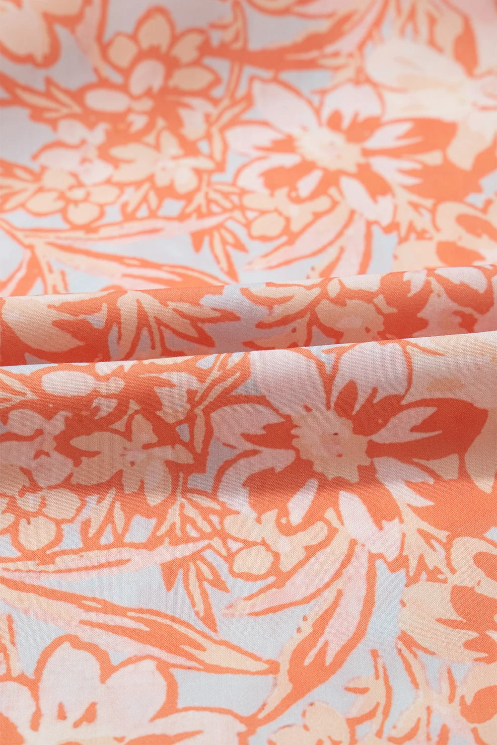 Floral Ruffle Sleeve Split Neck Blouse