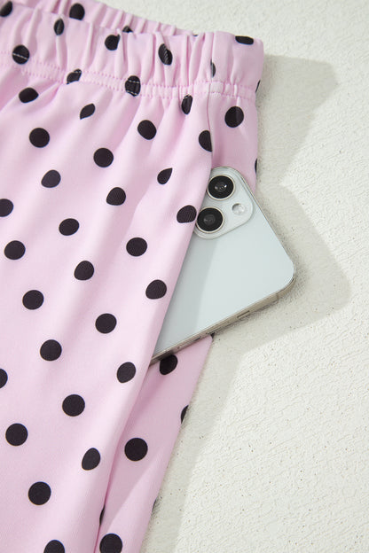 Polka Dot Halter Tank & Elastic Shorts Set