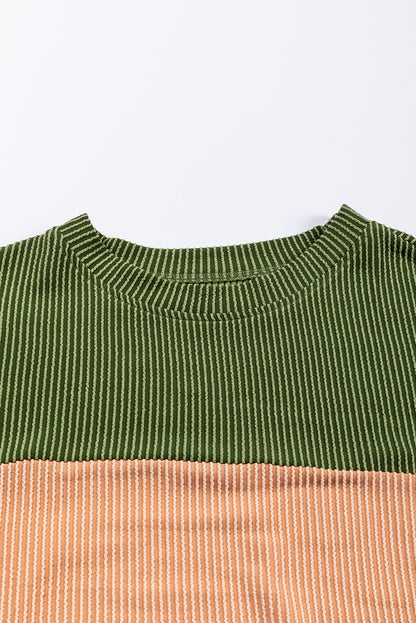 Colorblock Ribbed Long Sleeve Top