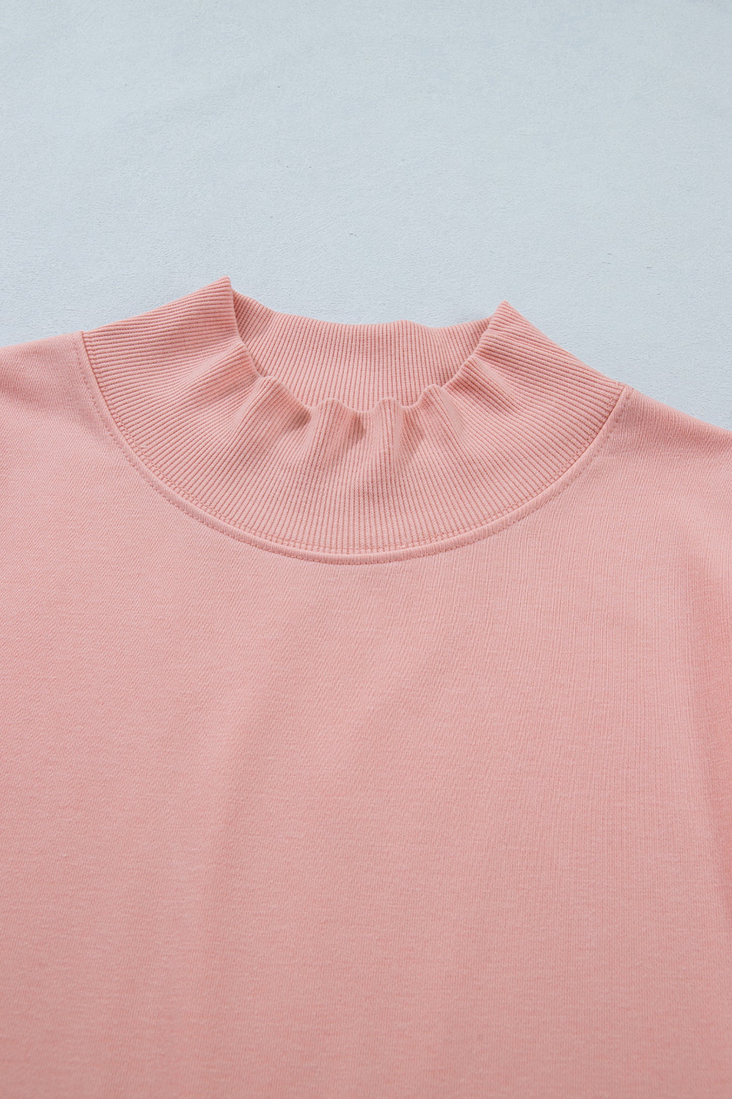 Solid Mock Neck Cap Sleeve Oversized Top