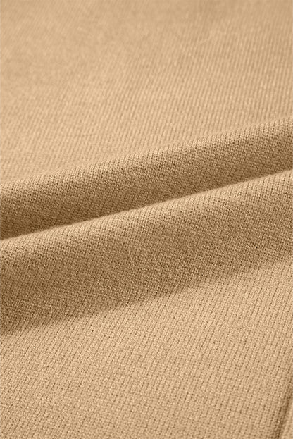 Solid Front Center Seam Drop Shoulder Sweater