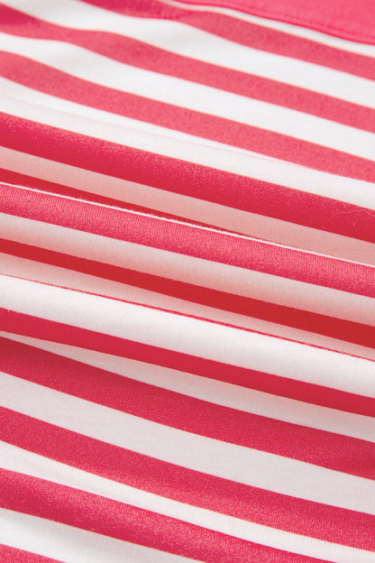 Stripe Patchwork Long Sleeve Tunic Top