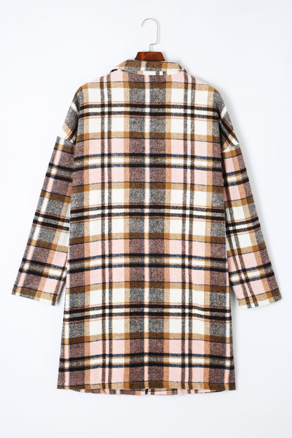 Plaid Pocketed Coat Jacket