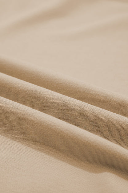 Solid Raw Edge Raglan Sleeve Side Slit Sweatshirt