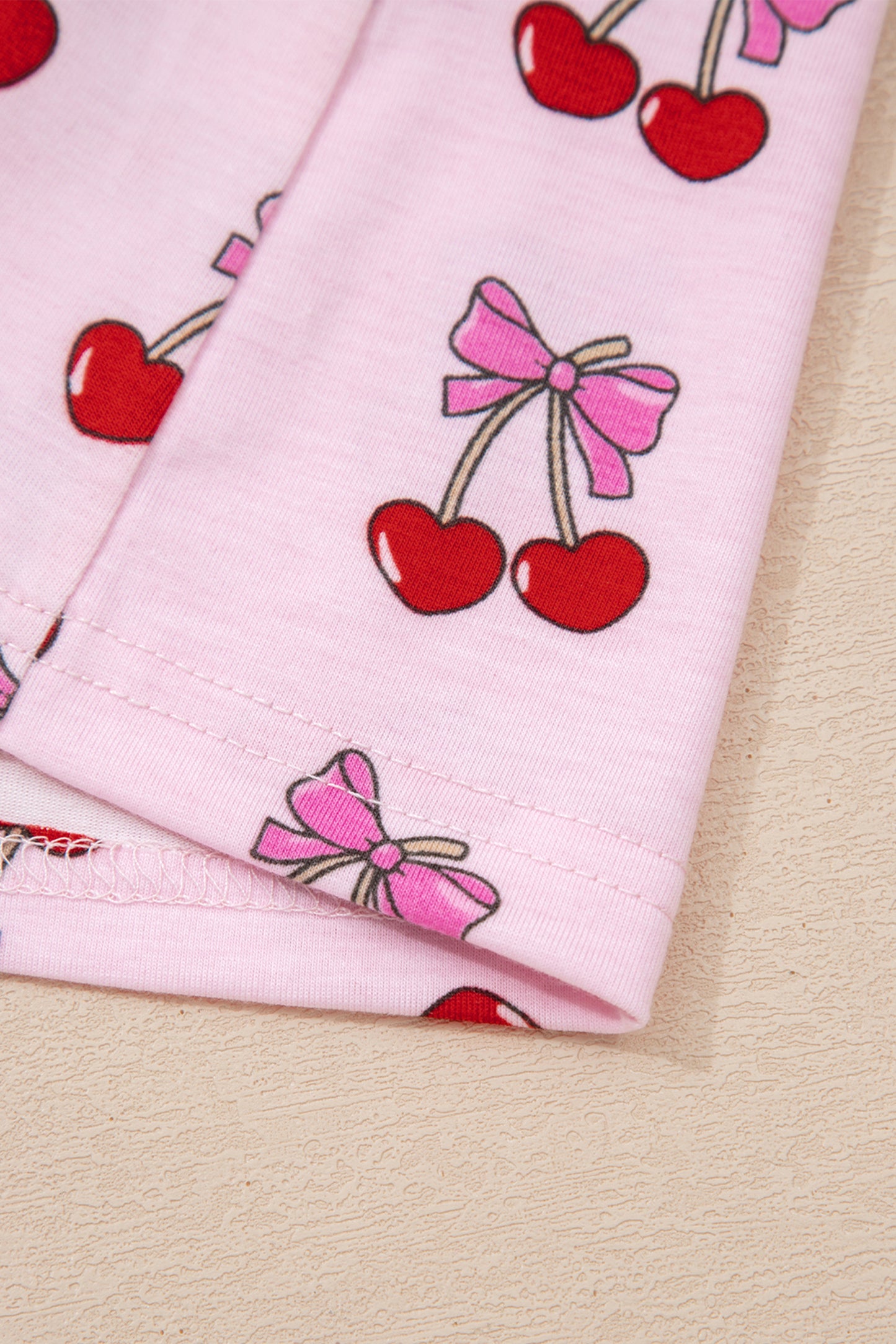 Valentine Cherry & Bow Top and Shorts Set