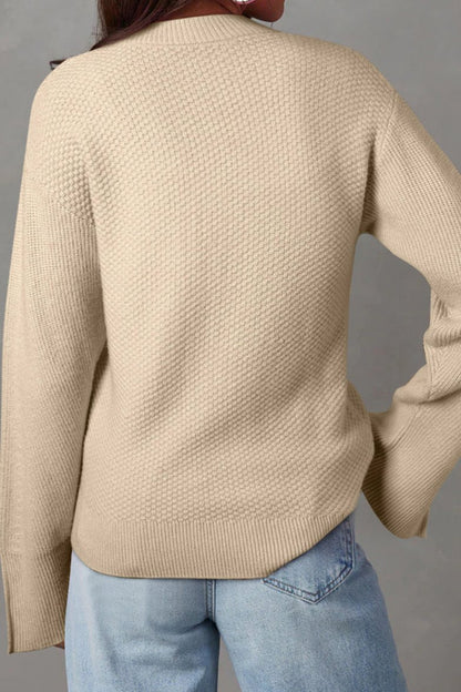 Split Cuff Long Sleeve Sweater