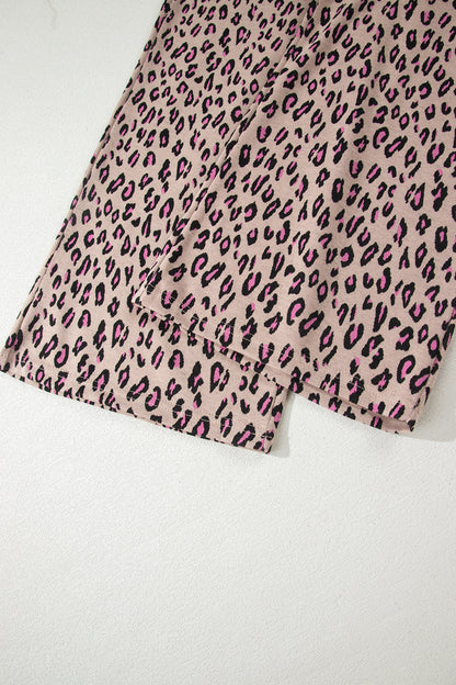 Leopard Short Sleeve Tee & Pants Set