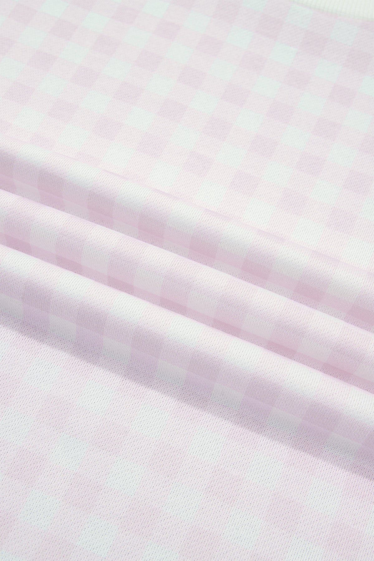 Gingham Round Neck Drop Shoulder Sweatshirt