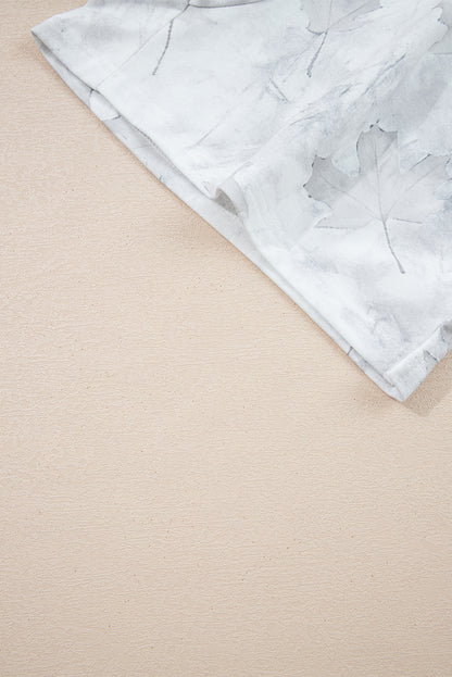 Camo Abstract Top and Elastic Waist Short Set