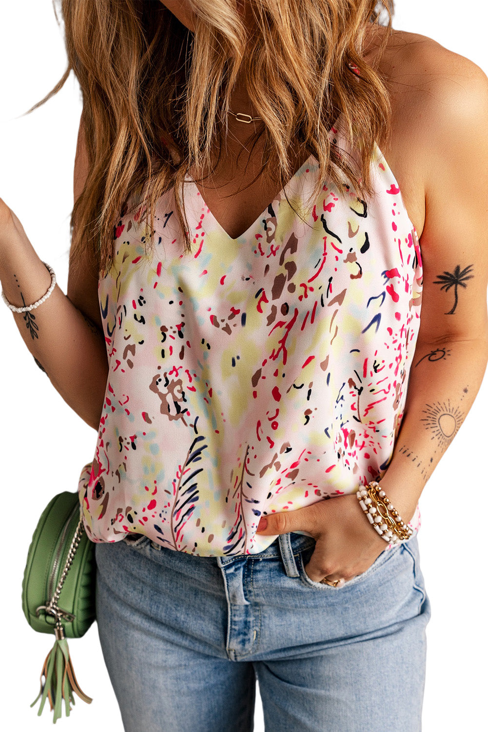 Floral Spaghetti Strap Tank Top