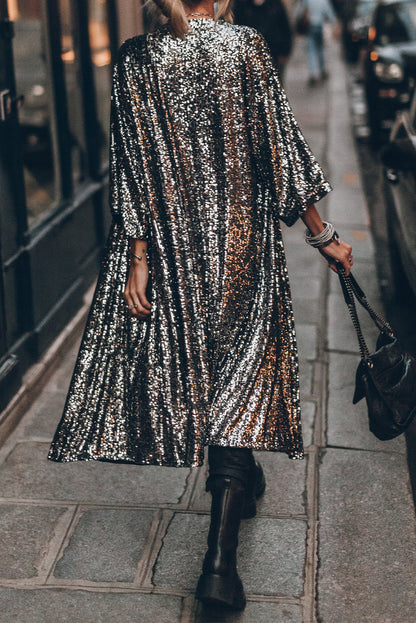 Sequin 3/4 Sleeve Kimono