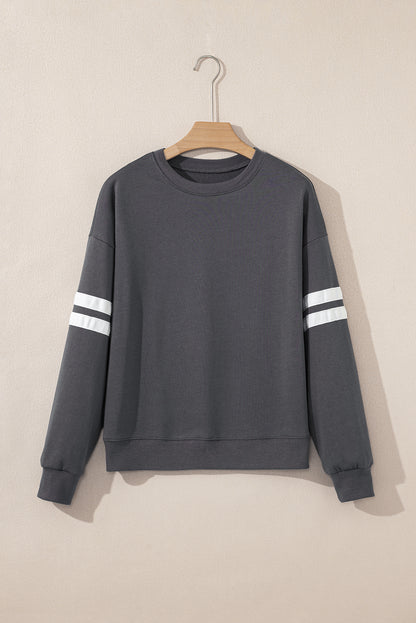 Varsity Stripe Drop Shoulder Oversized Sweatshirt