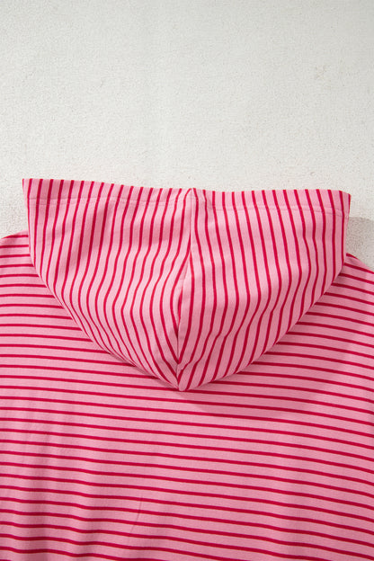 Stripe Thumbhole Drop Shoulder Sleeve Hoodie