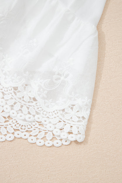 Lace Ruffle Tiered Drawstring Waist Shorts