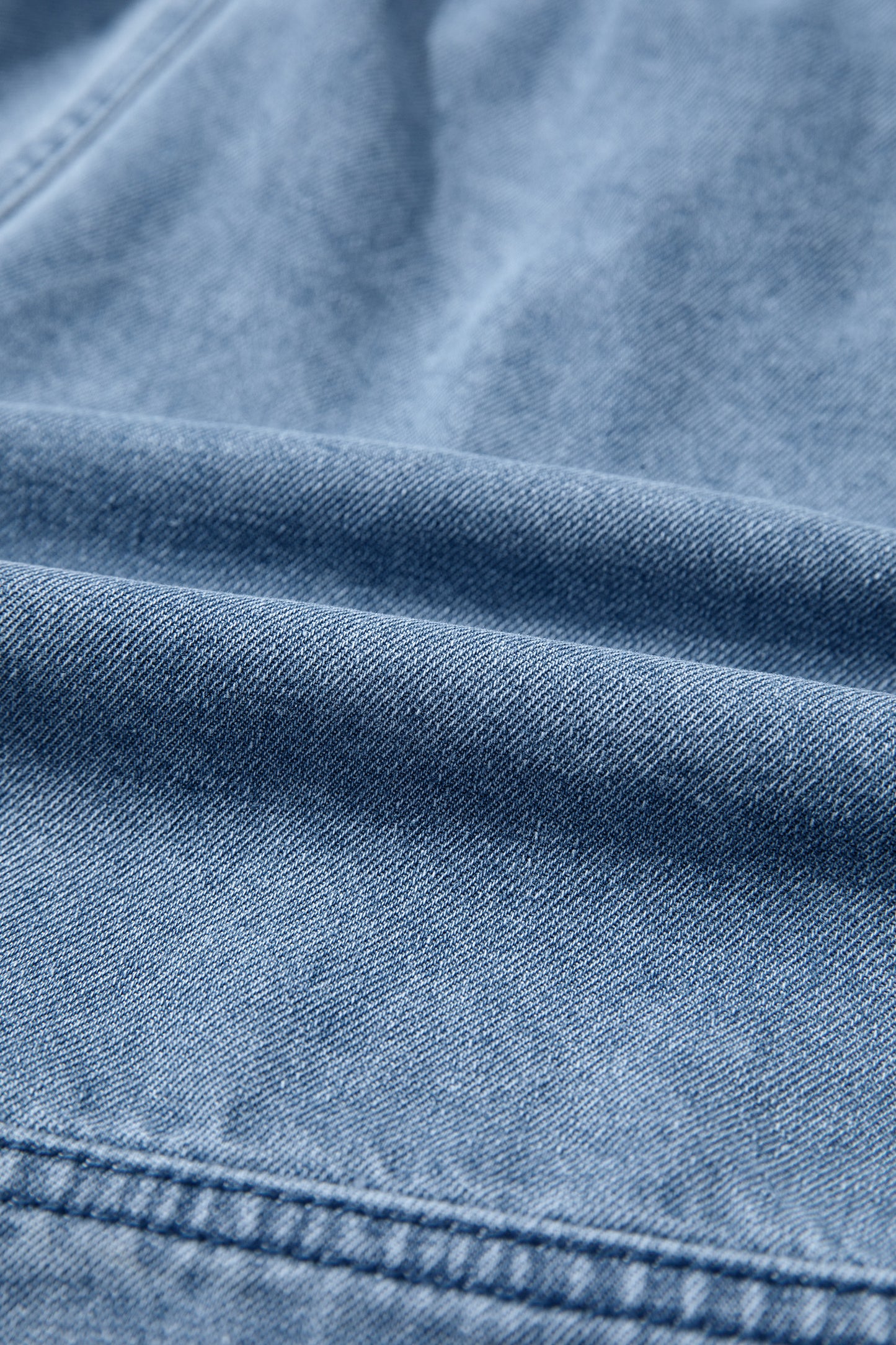 Solid Denim Smocked Elastic Waist Shorts
