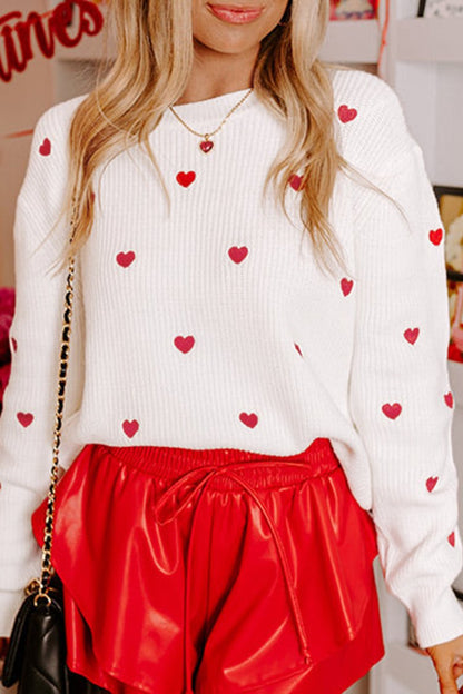 Heart Drop Shoulder Sweater