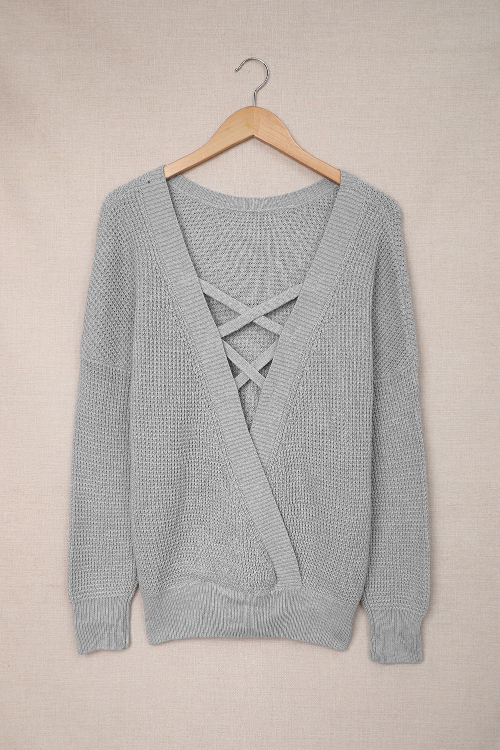 Cross Back Loose Knit Sweater