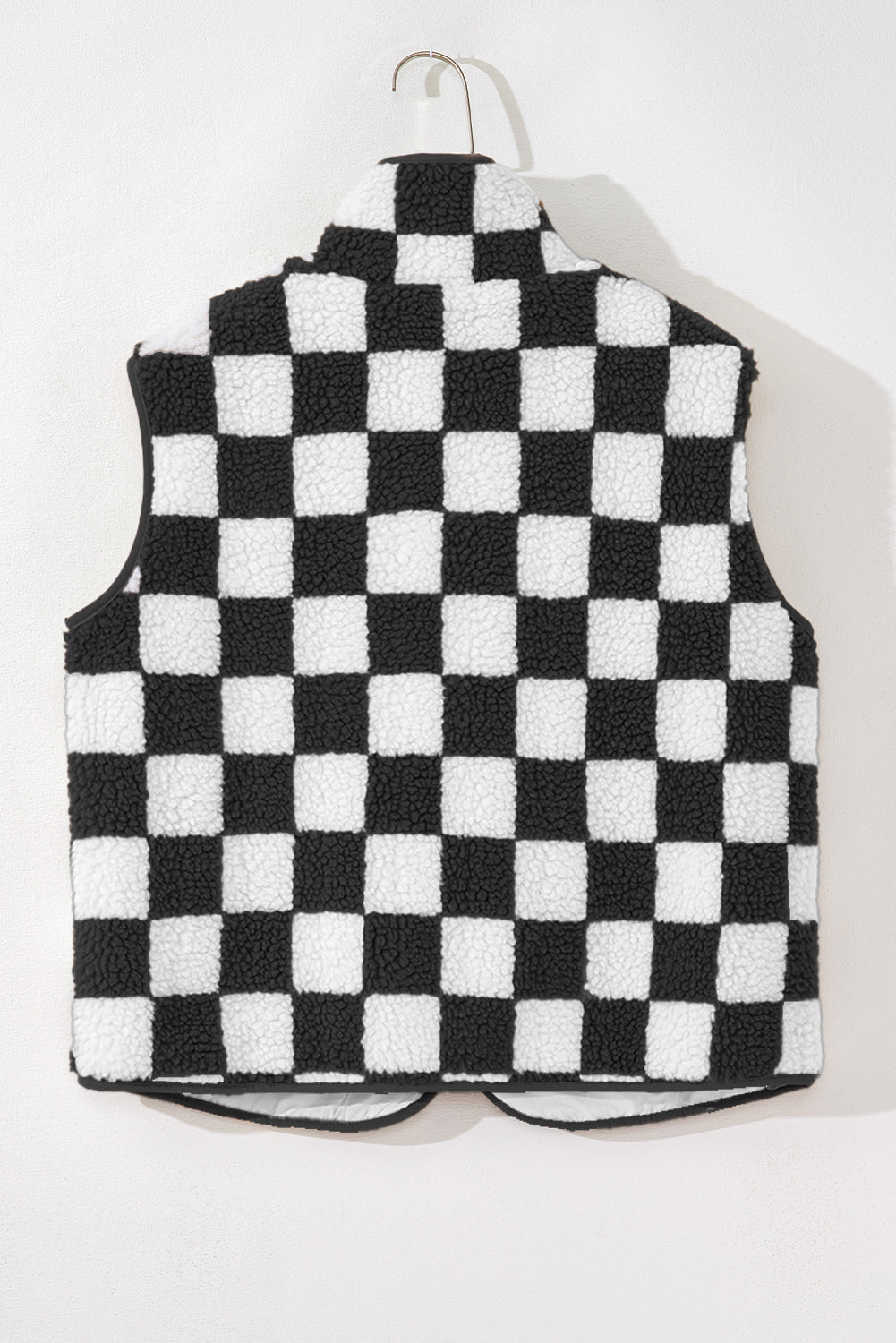 Checker Sherpa Zipped Jacket Vest