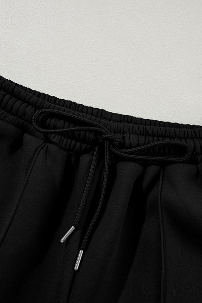 Solid Zip-Up Jacket and Drawstring Pants Set