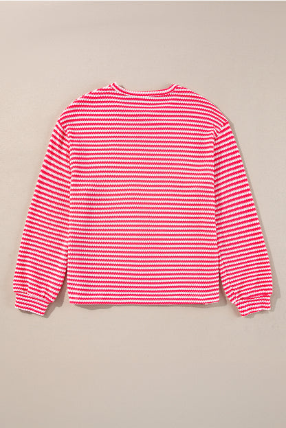 Stripe Round Neck Long Sleeve Top