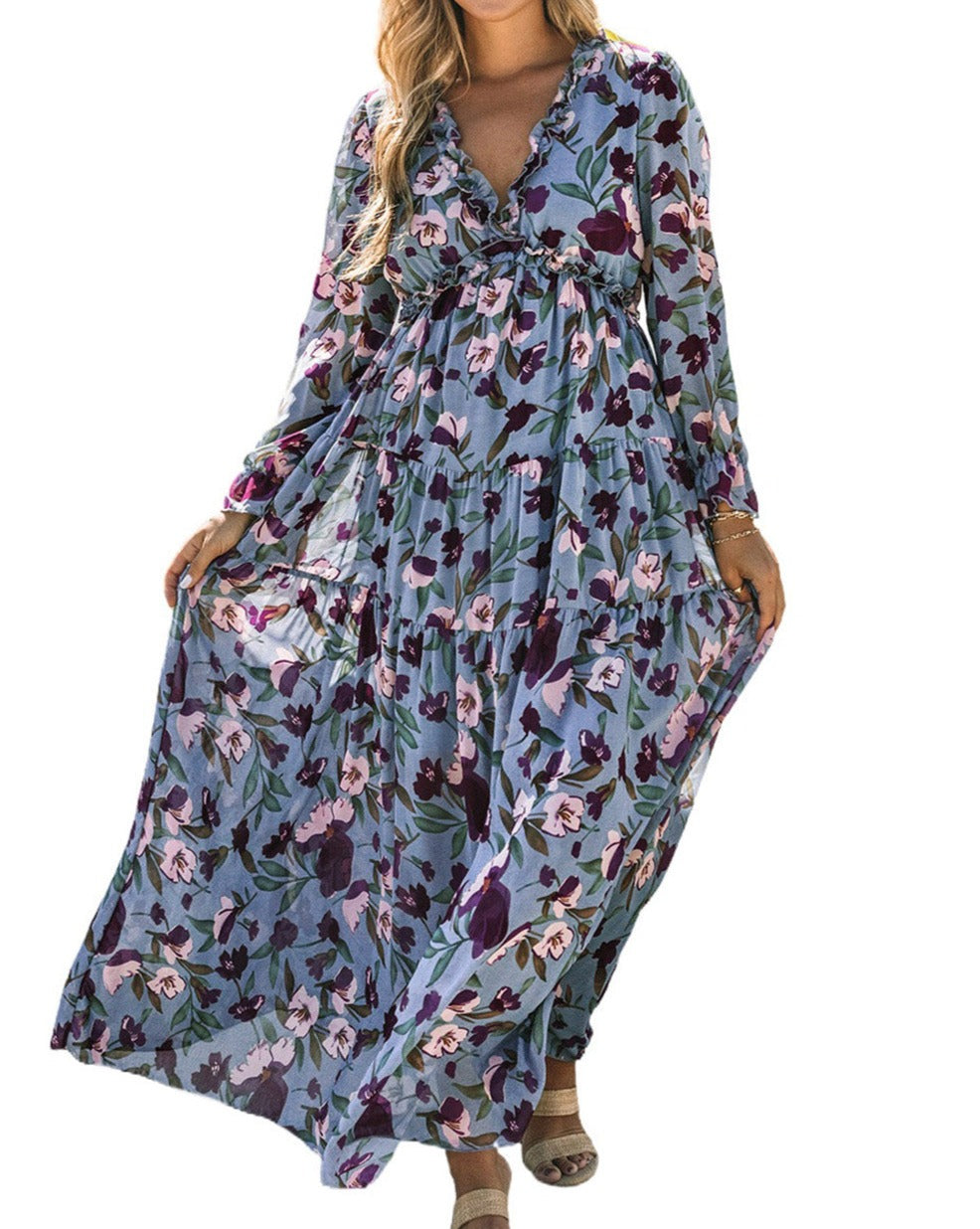 Floral Ruffle Tiered Maxi Dress