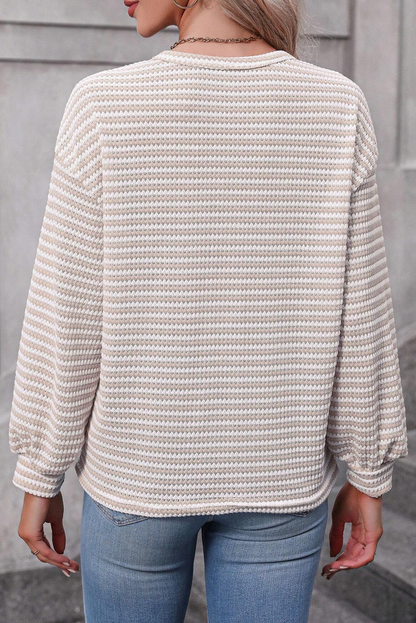 Stripe Round Neck Long Sleeve Top