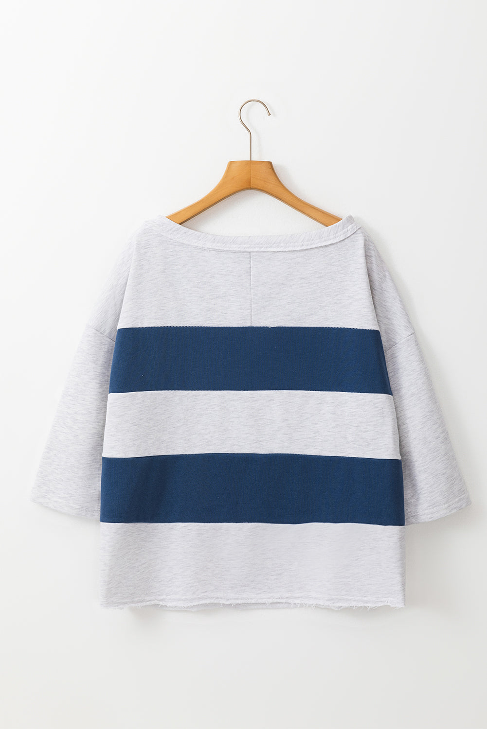 Colorblock Stripe 3/4 Sleeve Sweatshirt