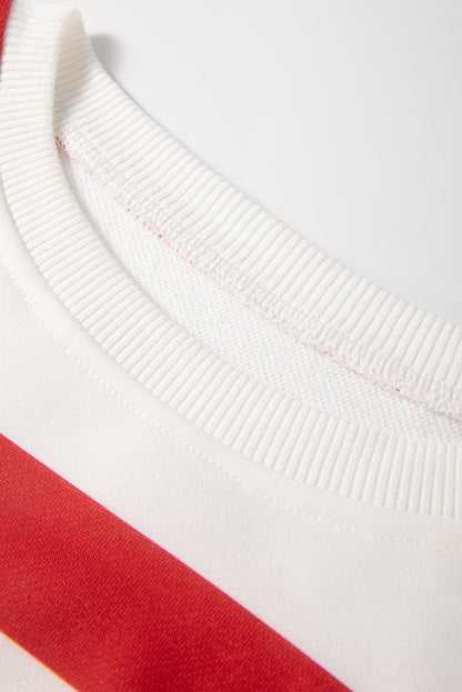 Stripe Drop Shoulder Top and Jogger Pants Set